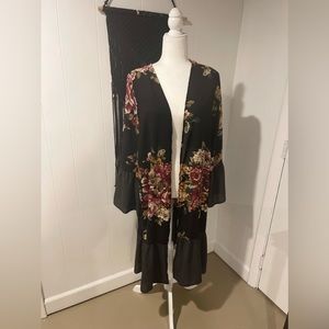 Floral and polka dot duster